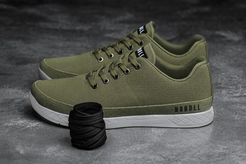 Olive Nobull Moss Canvas Men's Trainers | CA F1362D